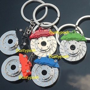 Disc Break Key Chain Metal Red Yellow Blue Green Christmas Gift Automotive